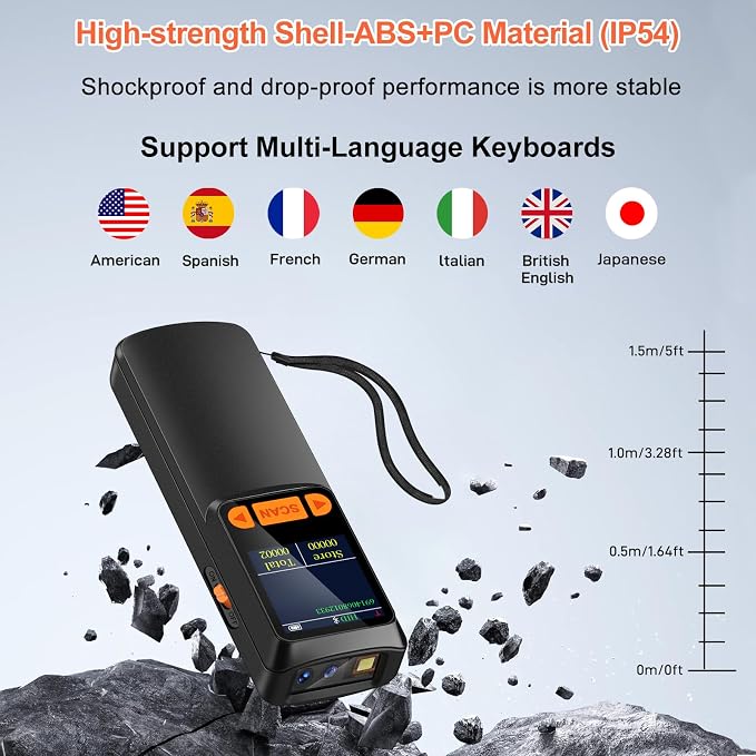 KUIIYER Mini Lector de Códigos de Barras Bluetooth Inalámbrico miniatura 9