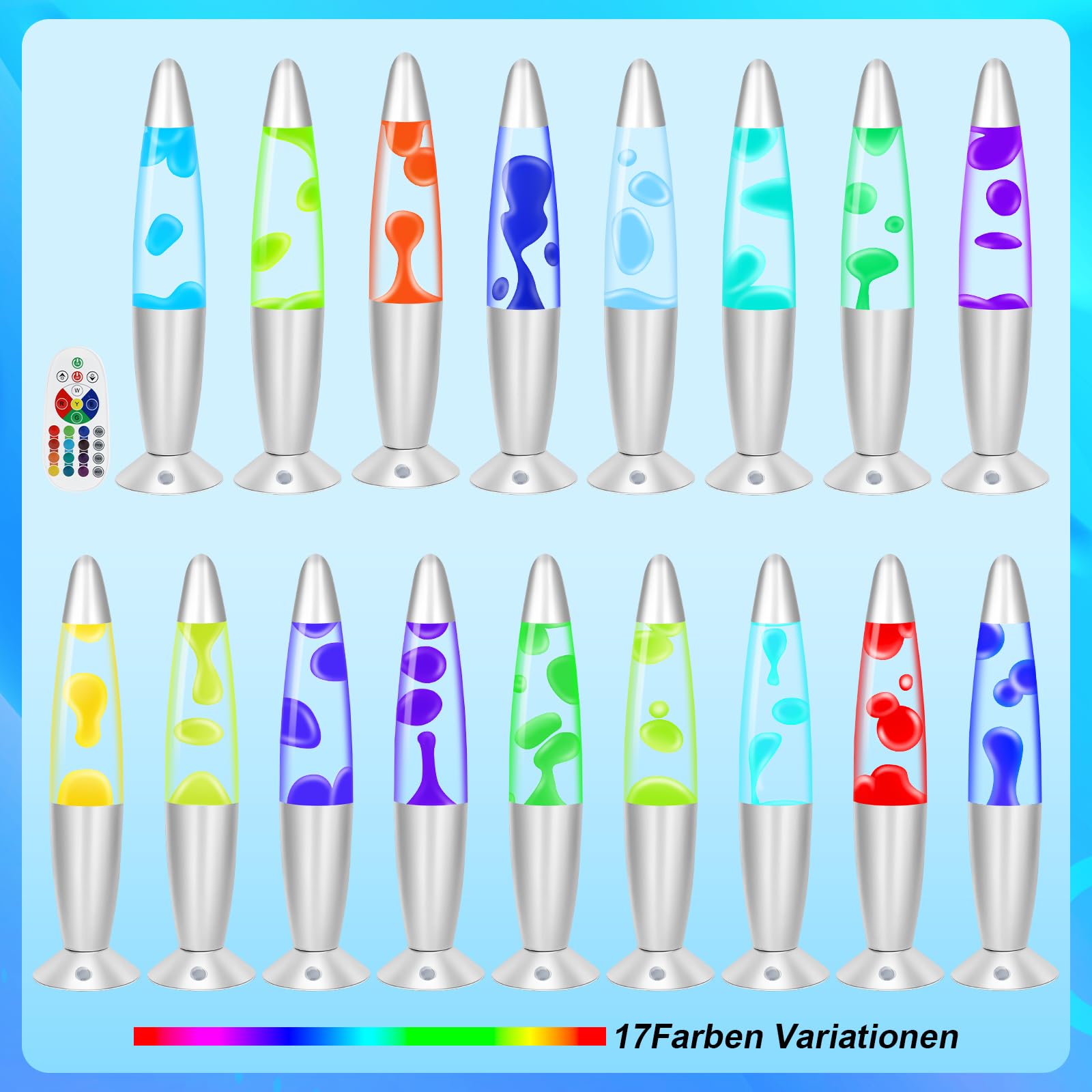 FBSPORT Lampes à mouvement liquide lampe a lumineuse 17 changement de couleur Lampe d'ambiance,adeau Enfant Décoration de chambre à coucher, salon lampe de bureau adulte