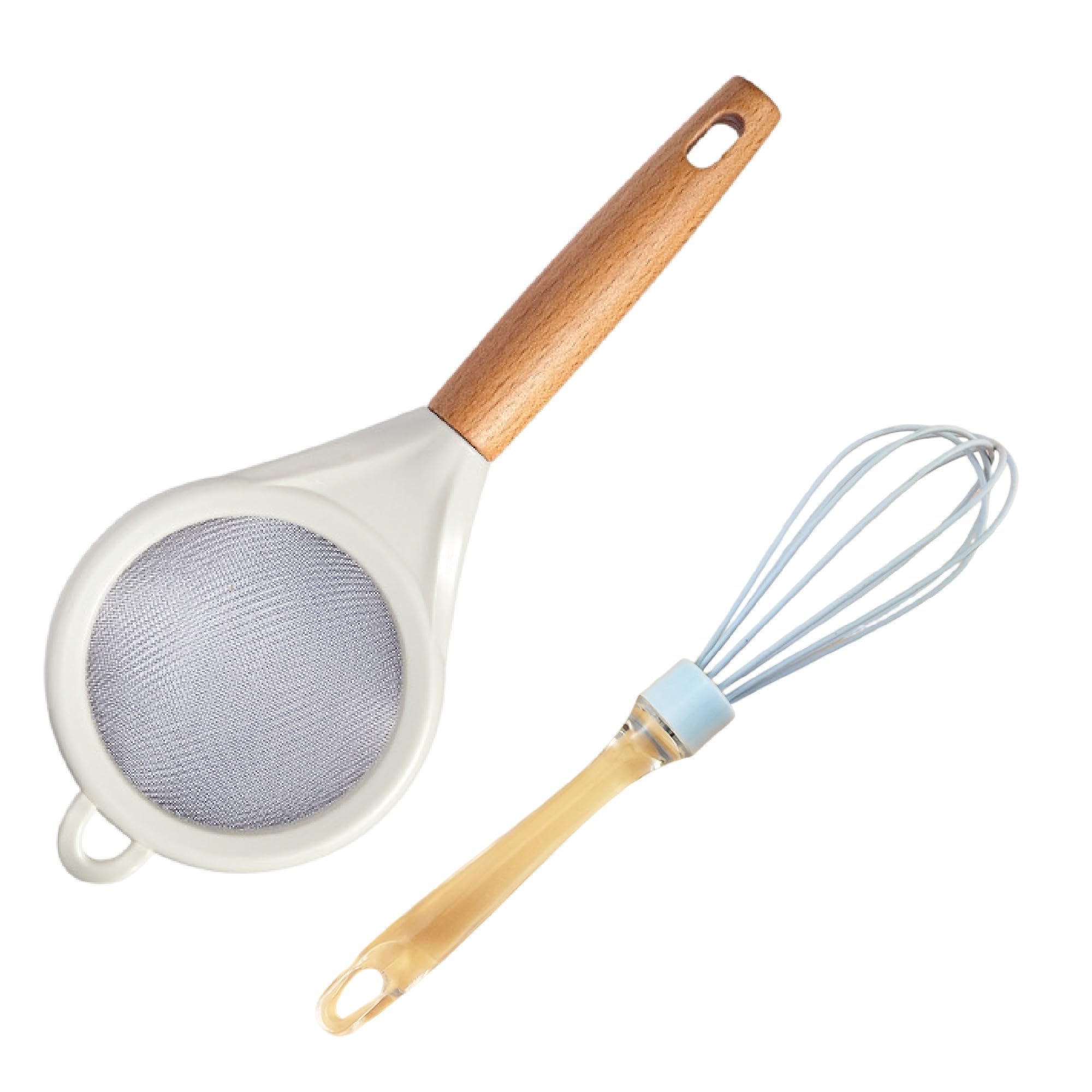 Sieb Küchensieb, Edelstahl Mehlsieb Seiher,für Nudeln, Mehl（Blau）