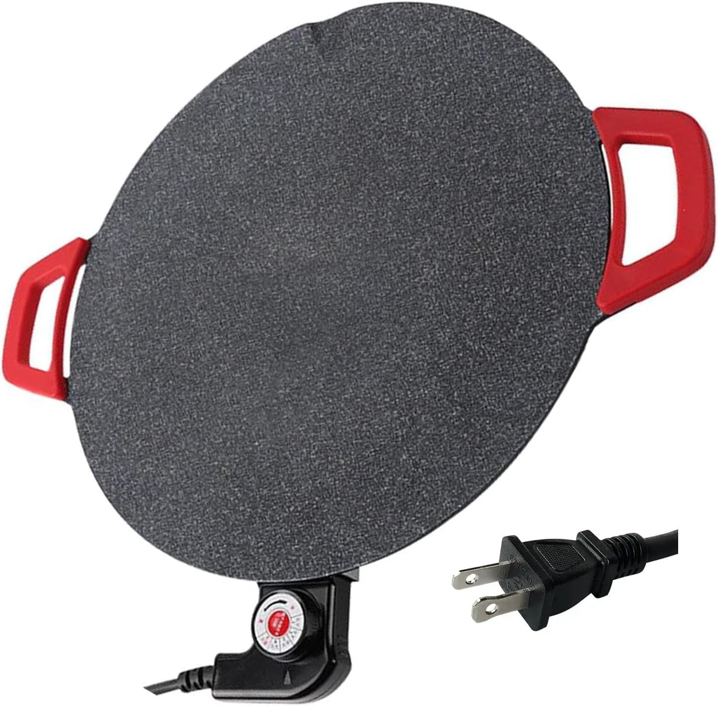 Electric Griddle with Nonstick Cooking Plate for Chicken Steaks Burgers Eggs BBQ Smokeless Round Grill Kitchen Grill