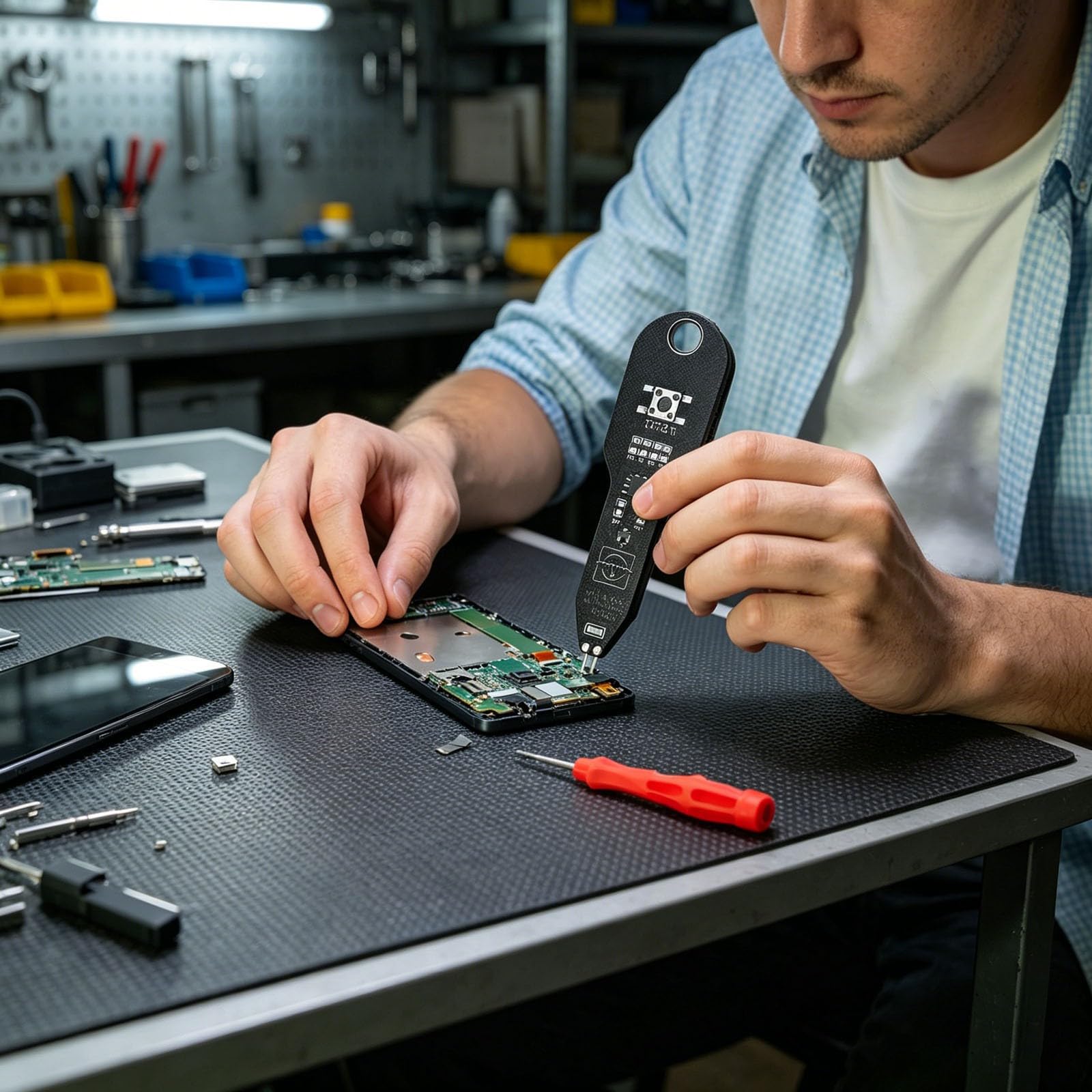 Tester di Induttanza Portatile, Mini Rilevatore Componenti Elettronici per Riparazione Scheda Madre PCB, Misuratore LCR SMD con Porta USB-C, Strumento Diagnostico Alta Precisione (A01, 8.6x2.2cm)