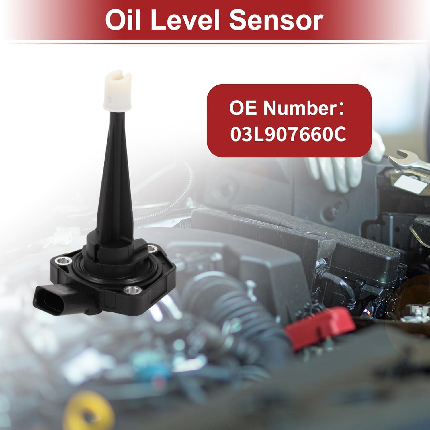 ACROPIX Engine Oil Level Sensor Oil Levelling Sensor for Volkswagen Touareg 3.6L V6 A/T V6 Executive Sport Utility 2012-2017 No.03L907660C