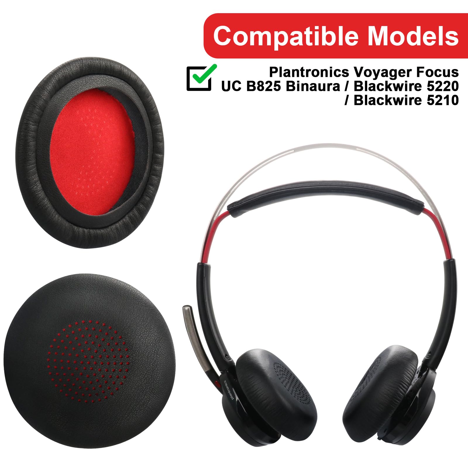 Voyager Focus UC Coussinets D'oreille De Rechange Compatibles Avec Poly