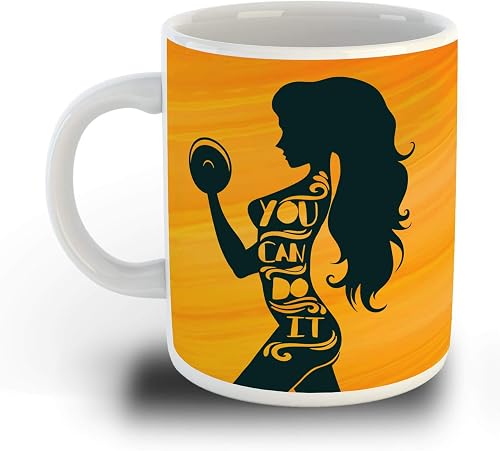 WHATS YOUR KICK You can do it Motivational Quote on White Ceramic Coffee Mug (Multi 11)