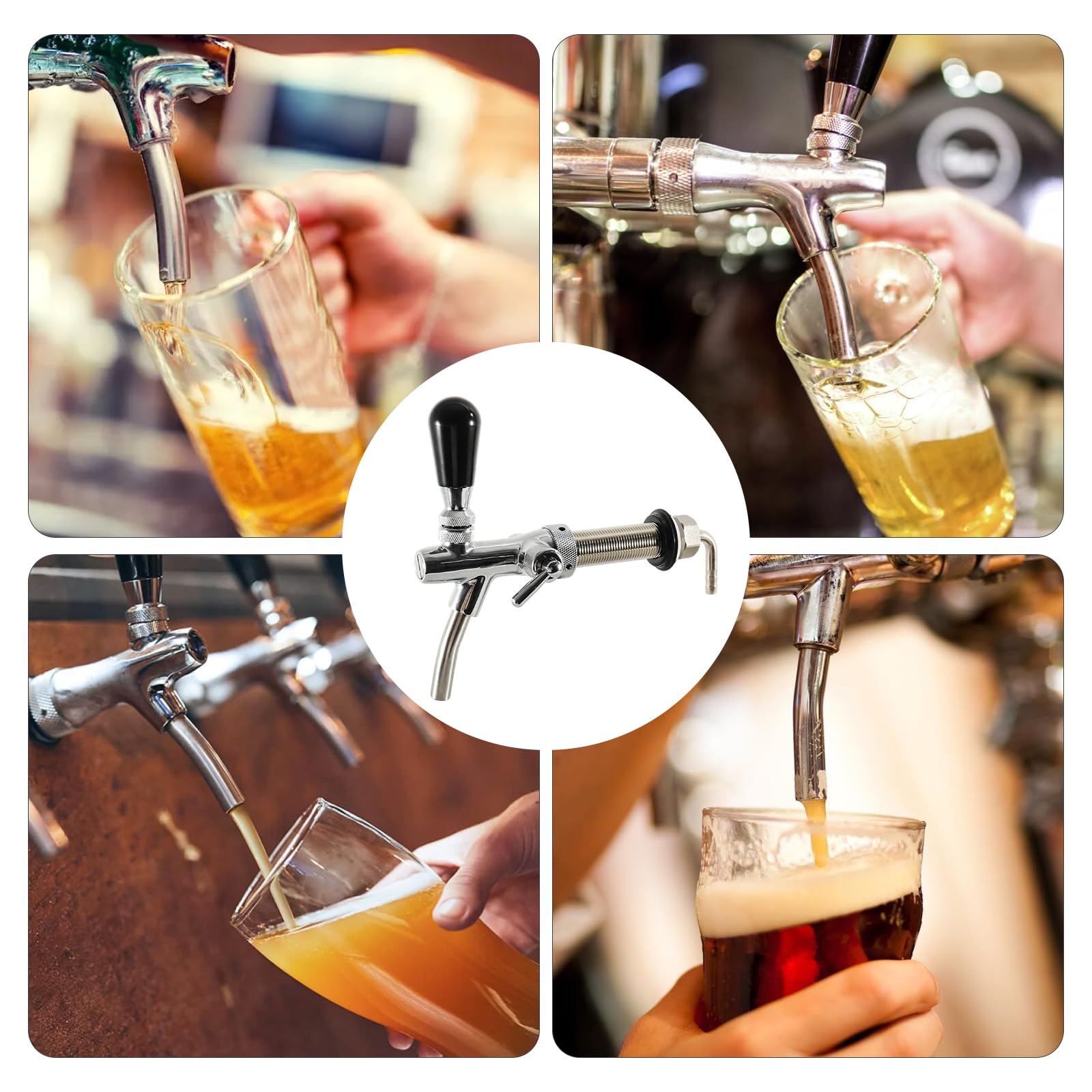 Robinet de bière réglable G5/8, Tireuse a Biere à Longue Tige, pour la maison Bière Bar Restaurants