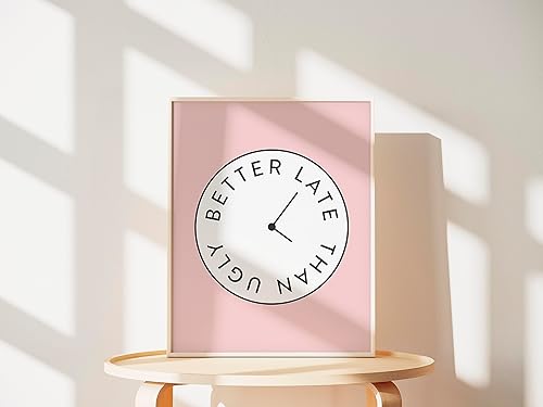 Miniatura 5 de Better Late Than Ugly -Minimalist Aesthetic-Retro Mid Centruy Modern Wall Art-Trendy Wall Decor-Y2K-Danish Pastel Room Decor-Preppy Posters-College