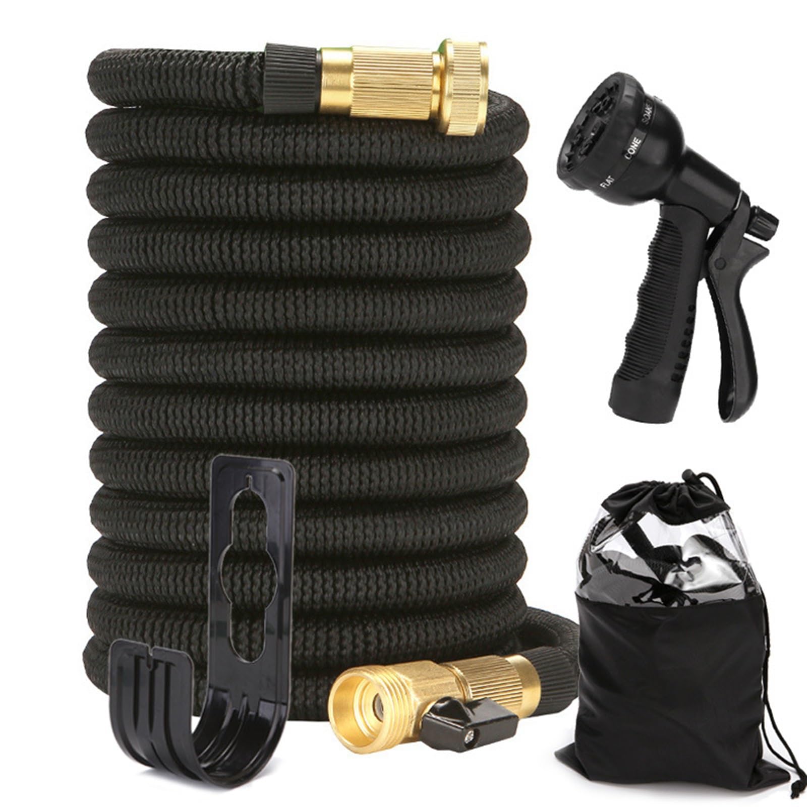 Almasi One Color Expandable Garden Hose With 8 Function Spray Nozzle,Lightweight, Durable, Flexible, Retractable Stretch Hose(7.5M(25Ft))