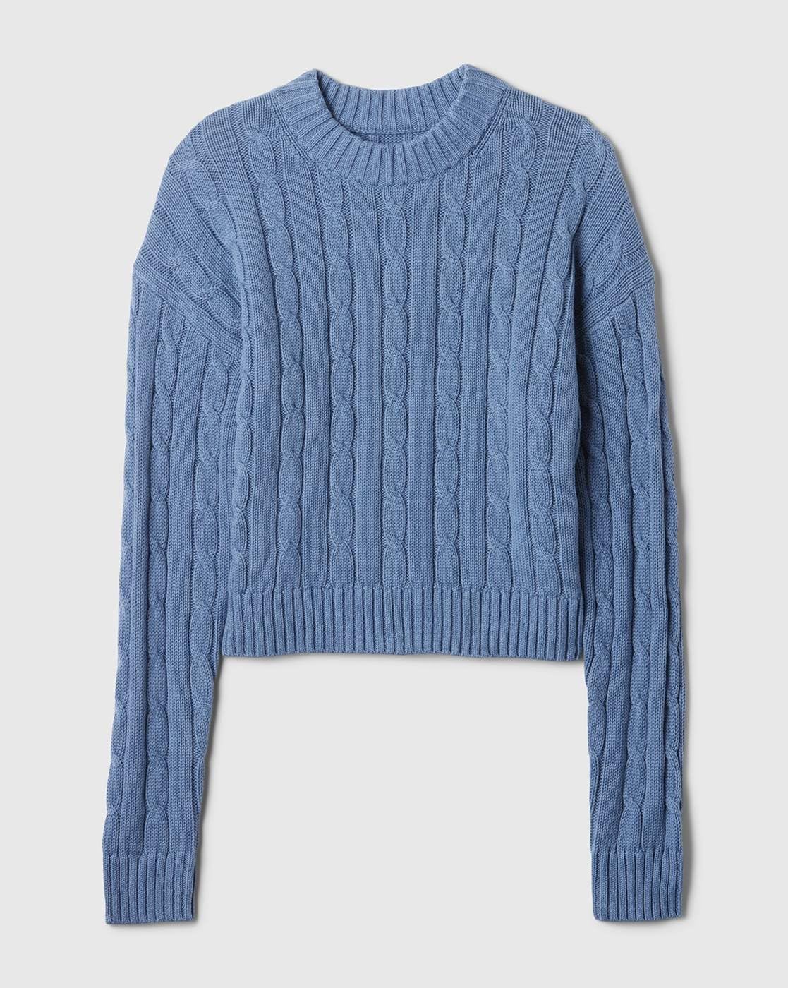 GAP Women's Cotton Crew Neck Pullover Sweater (442588648_Blue - Image 6 thumbnail