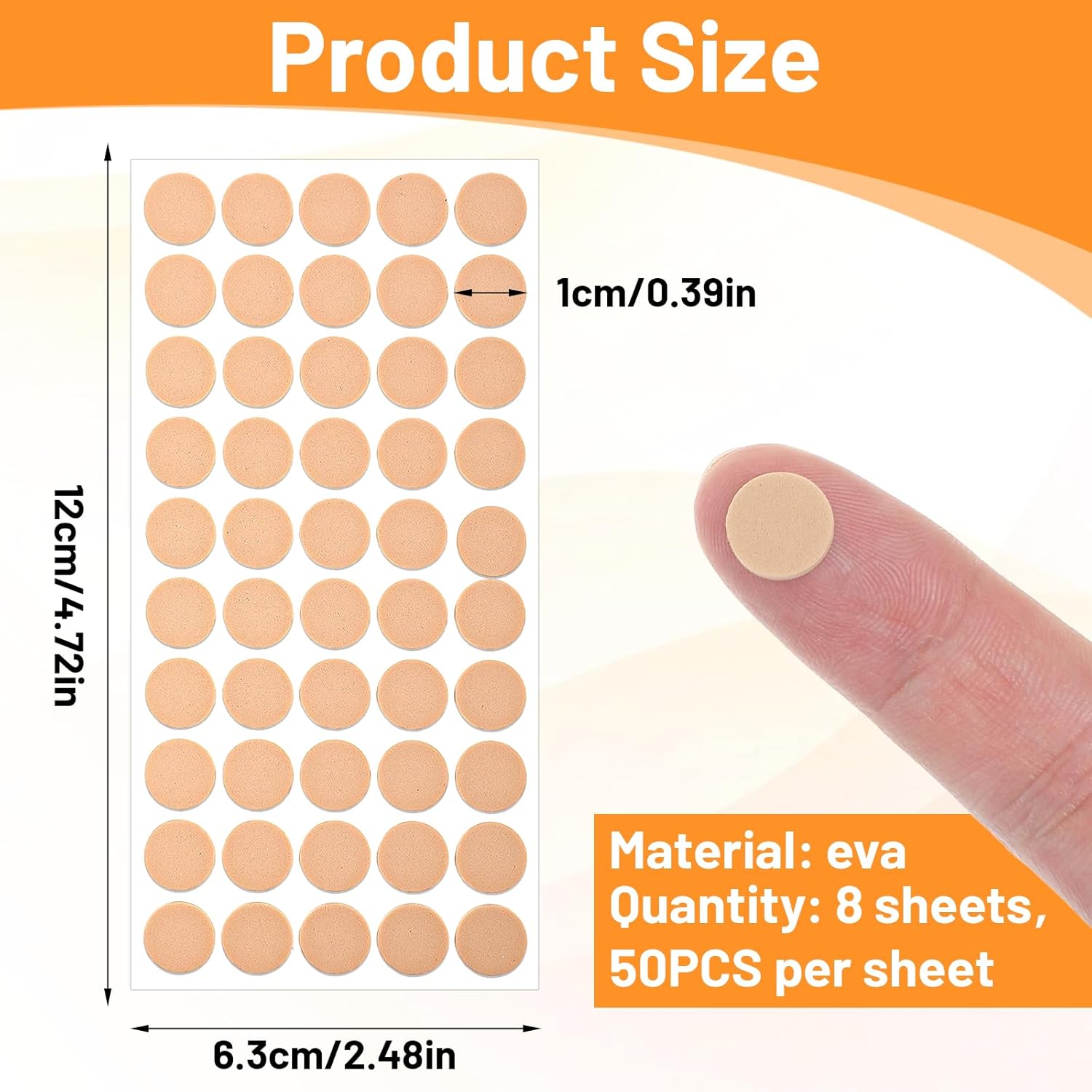 400pcs Ear Piercing Covers for Sports, Waterproof Earring Support Patches,10mm Earrings Stickers for Heavy Earrings, for Supporting Heavy Earring Studs Brooches, Skin Color