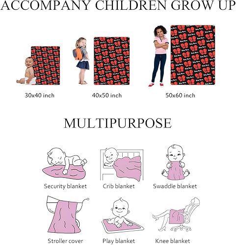 Miniatura 8 de NICTIMEID Mantas de boxeo personalizadas para bebés, manta tipo bóxer personalizada con nombre para niños, mantas deportivas de sherpa para bebé,