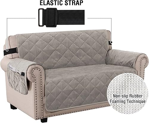 Vista 88 de H.VERSAILTEX Fundas reclinables acolchadas de terciopelo grueso para silla reclinable, funda de sofá reclinable con respaldo antideslizante y correa