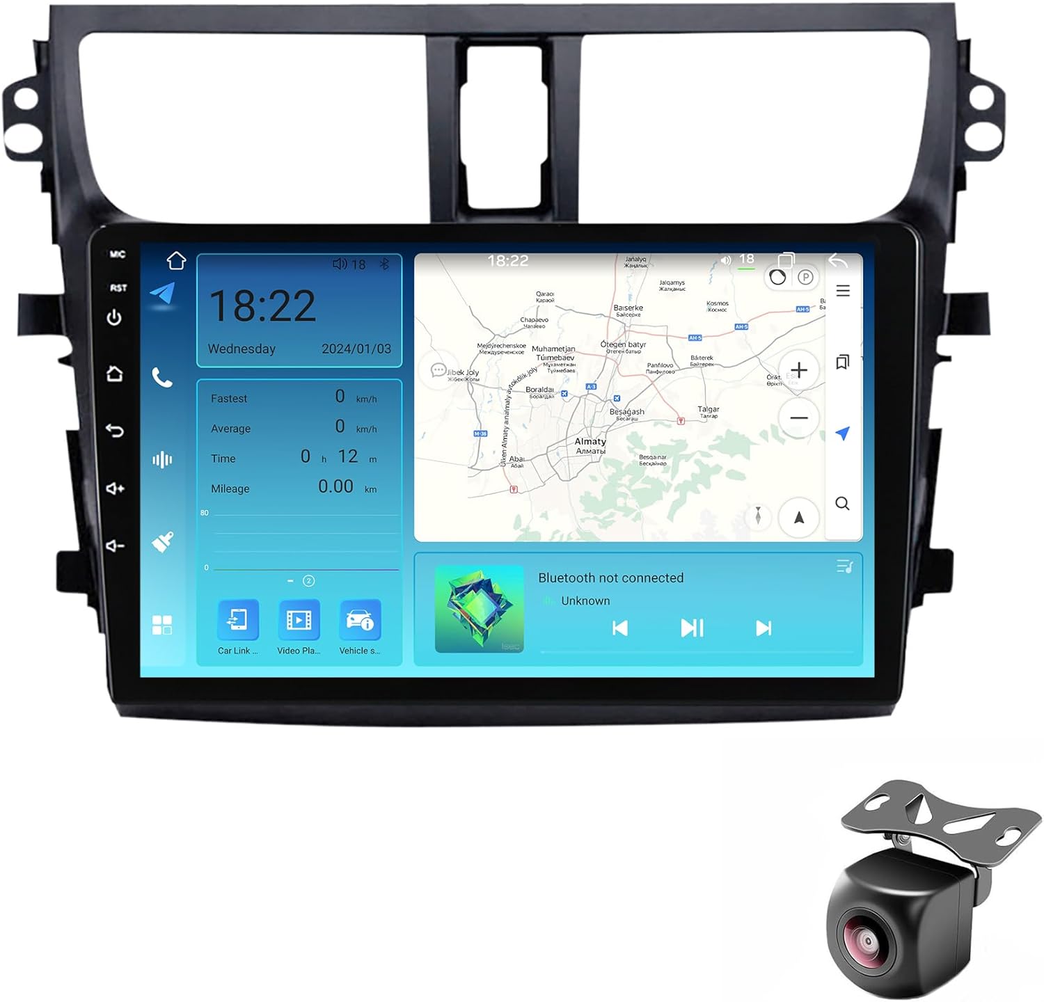 NALsa Android 12 Car Stereo with included rearview camera