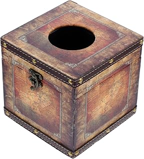 Caja De Pañuelos Clásica De Color Contraste Estuche para Pañuelos De Vintage para Decoración De Hogar Escritorio o Baño Elegante