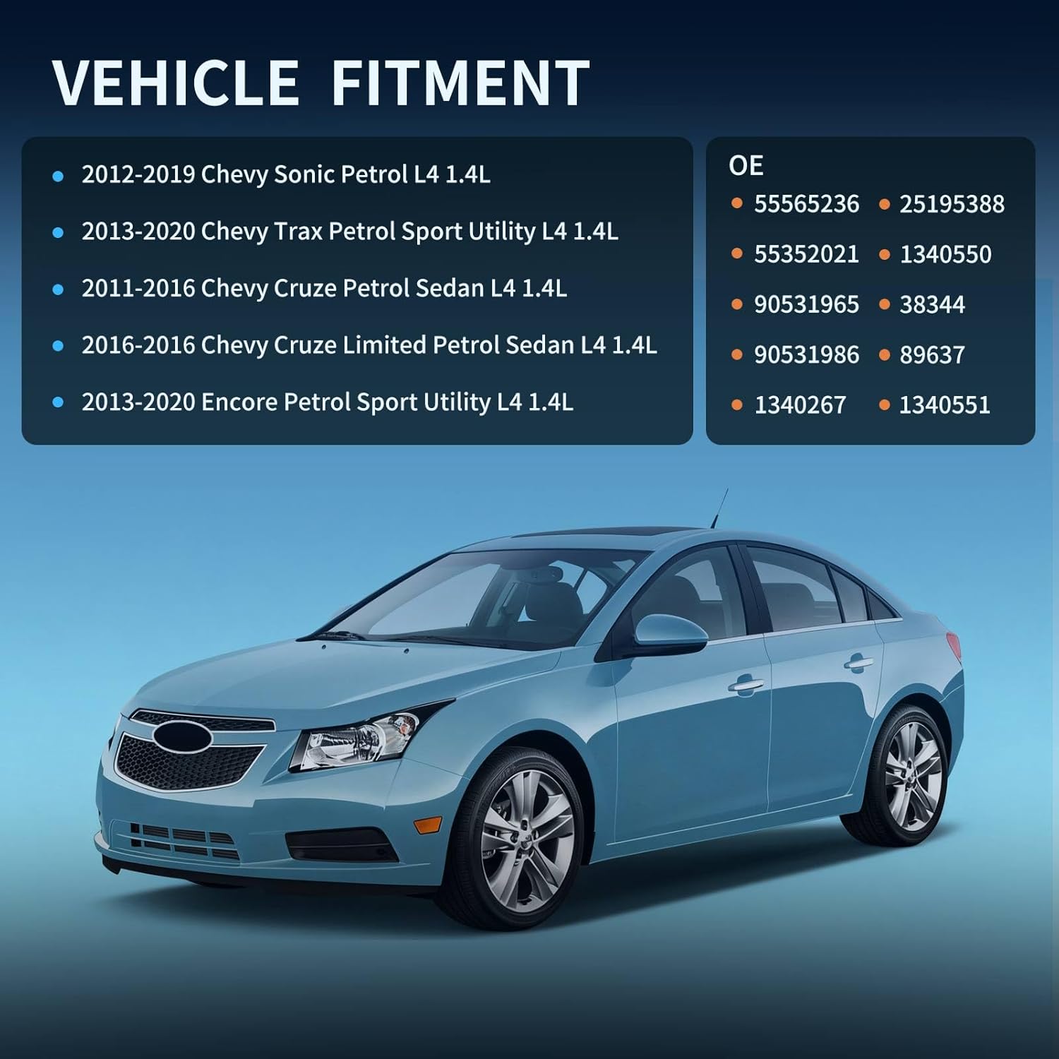 Belt Tensioner Assembly with Pulley(L4 1.4L) Compatible with 2011-2016 Chevy Cruze 2016 Cruze Limited 2012-2019 Sonic 2013-2020 Trax 2013-2020 Buick Encore Replace#55565236