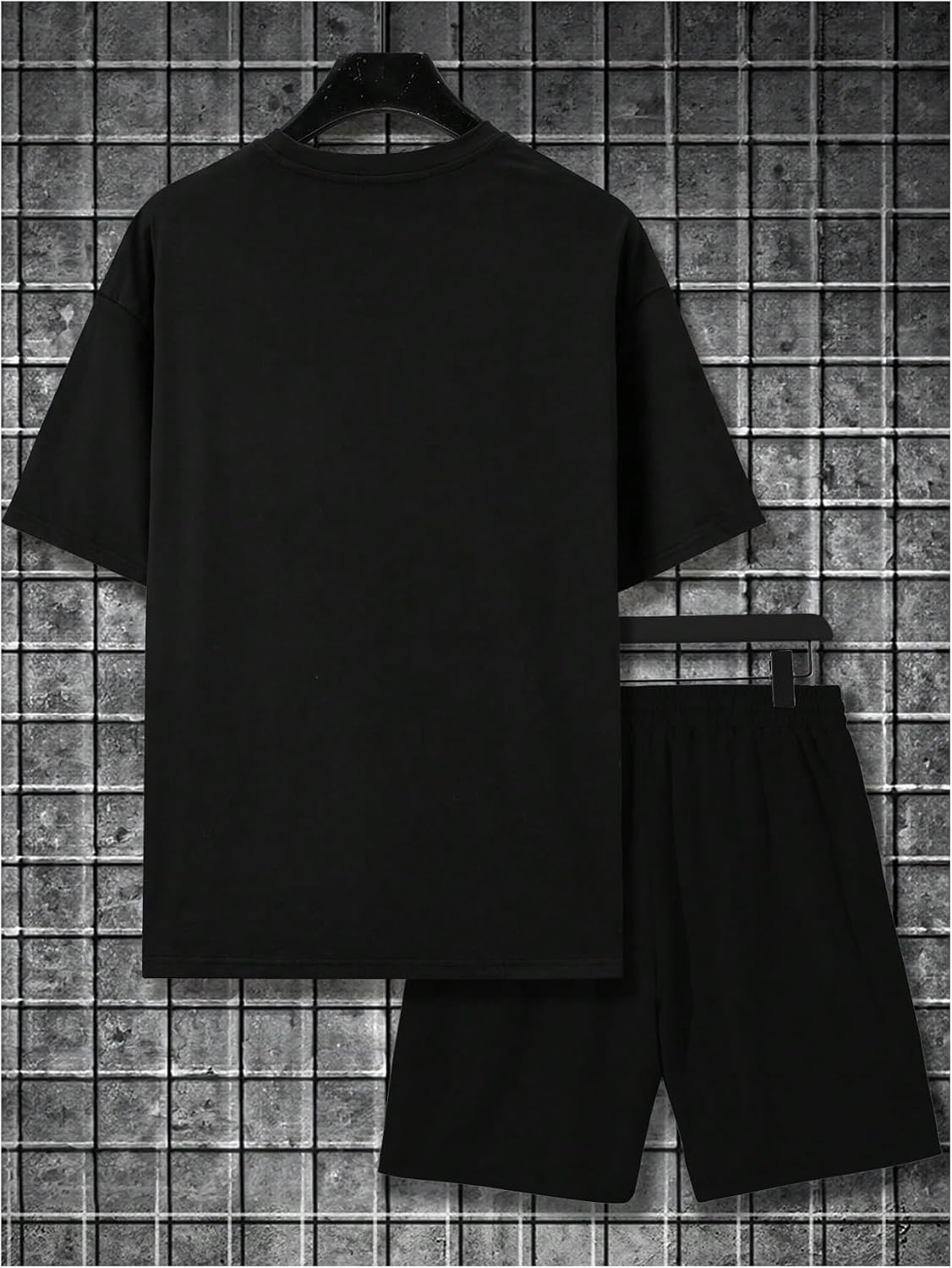 VIPWOLF Men's 2 Piece Track Suits Set Color Block Baggy T Shirts and Drawstring Running Shorts