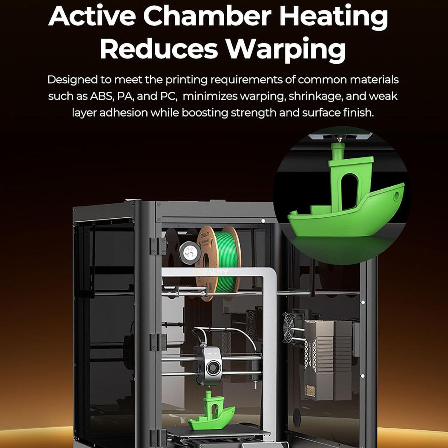 Creality Filament Drying Chamber Heater: Reduce ABS/PA/PC Filament Warp Print Warping, for Ender-3 Series, Ender-3 S1 Series, Ender-3V3 SE/KE, Creality HI/CR-10, Ender-5(Outer Layer has Enclosure)