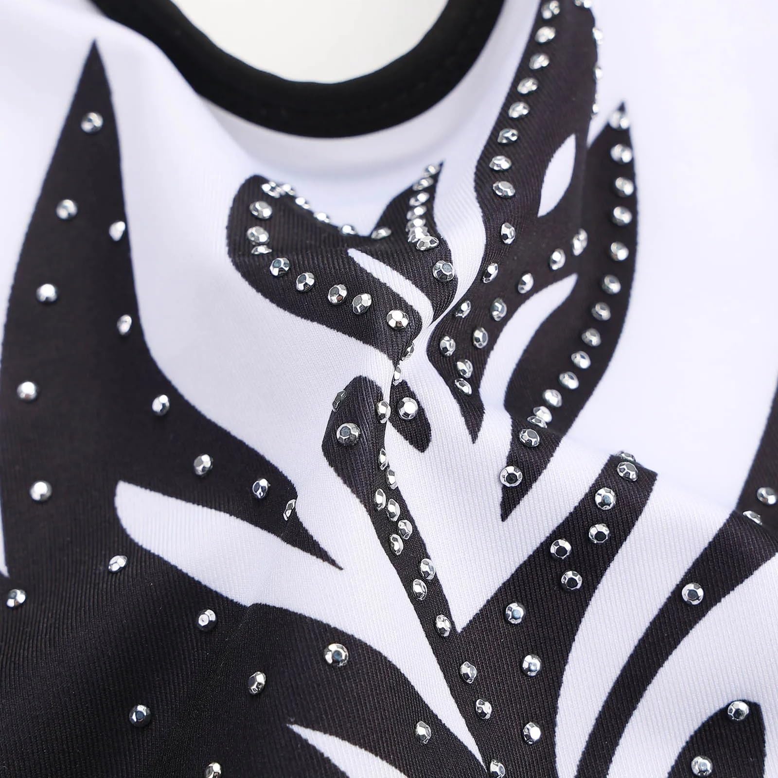 Mädchen Turnanzug Gymnastikanzug for Mädchen Ärmelloser Body Schwarz Performance Kleidung Diamant Praxis Outfit Ballettanzug(Color1,6A)