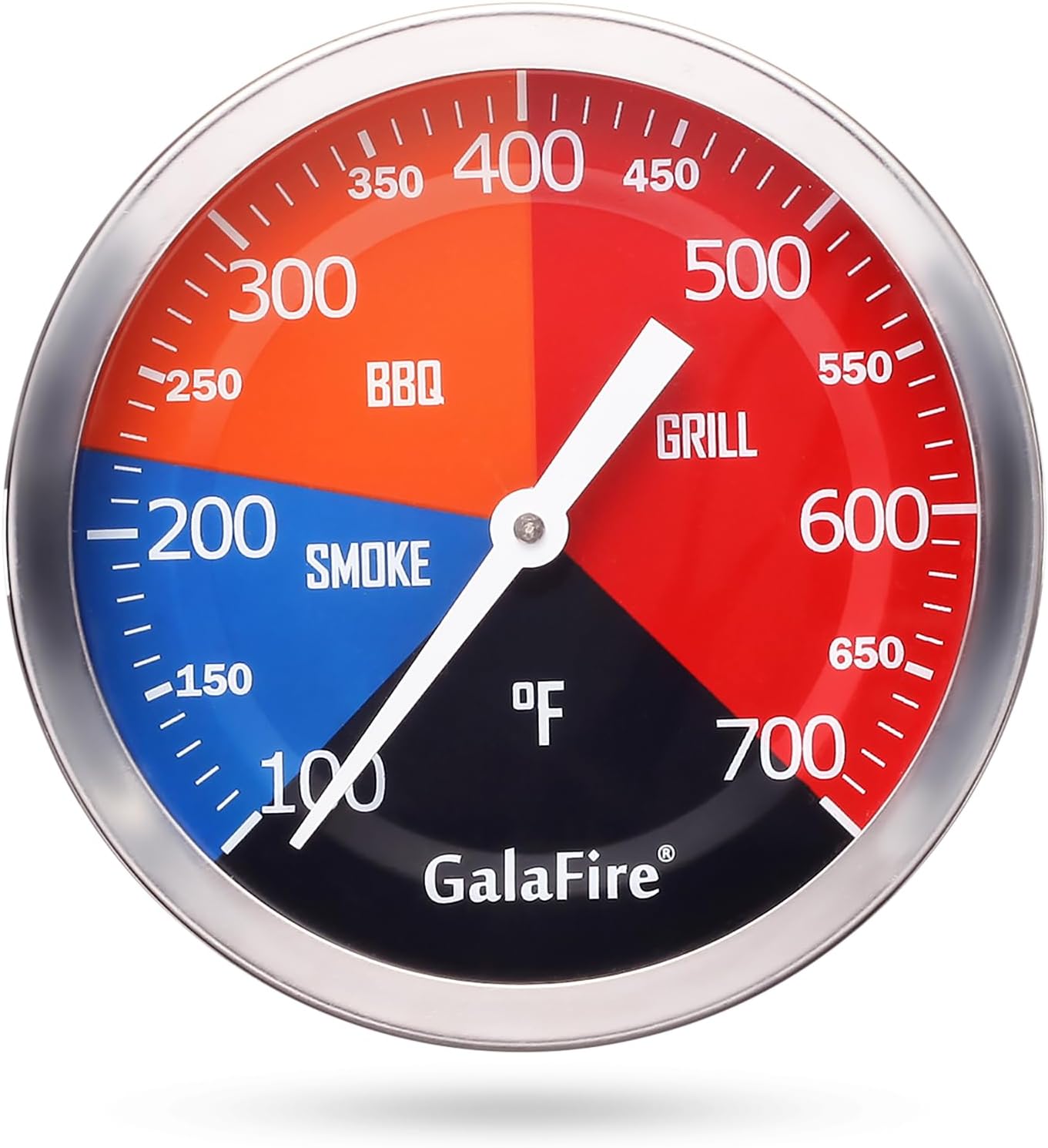 3 3/16 Inch BBQ Temperature Gauge for Smoker Wood Charcoal Pit, Large Face Grill Analog Thermometer