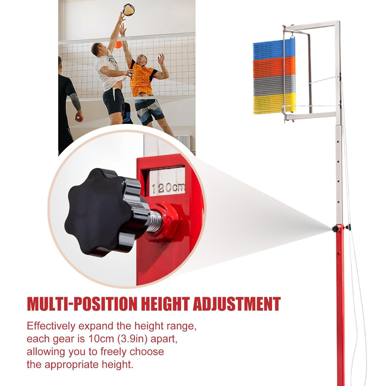 Vertikaler Sprungtester/Trainer Mit Stabiler Basis Für Erwachsene, Höhenverstellbares, Bodenstehendes Hochsprung-Trainingsgerät, Vertikaler Sprungtester-Messstab Mit Reset-Funktion