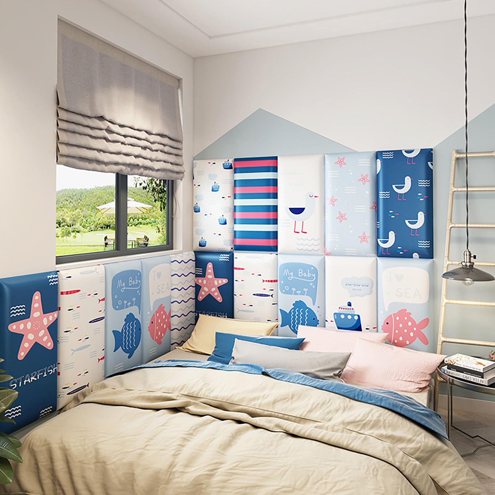 Wall Cushion by Nihon Ikuji, Safe for Kindergarten and Nursery, Children, 3cm Thick, 20 x 50cm, Thermal Insulation, Soundproof Mat, Corner Cushion, Baby Bed Guard, Anti-Mold, Shock Absorption