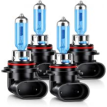 Headlight Bulbs Fits Chevy Silverado 1500/2500/3500 1999-2006 | 300% Brighter 6000K White, Focused Beam, Plug N Play, 9005 High & 9006 Low Beam Halogen Headlight Bulbs, 4-Pack