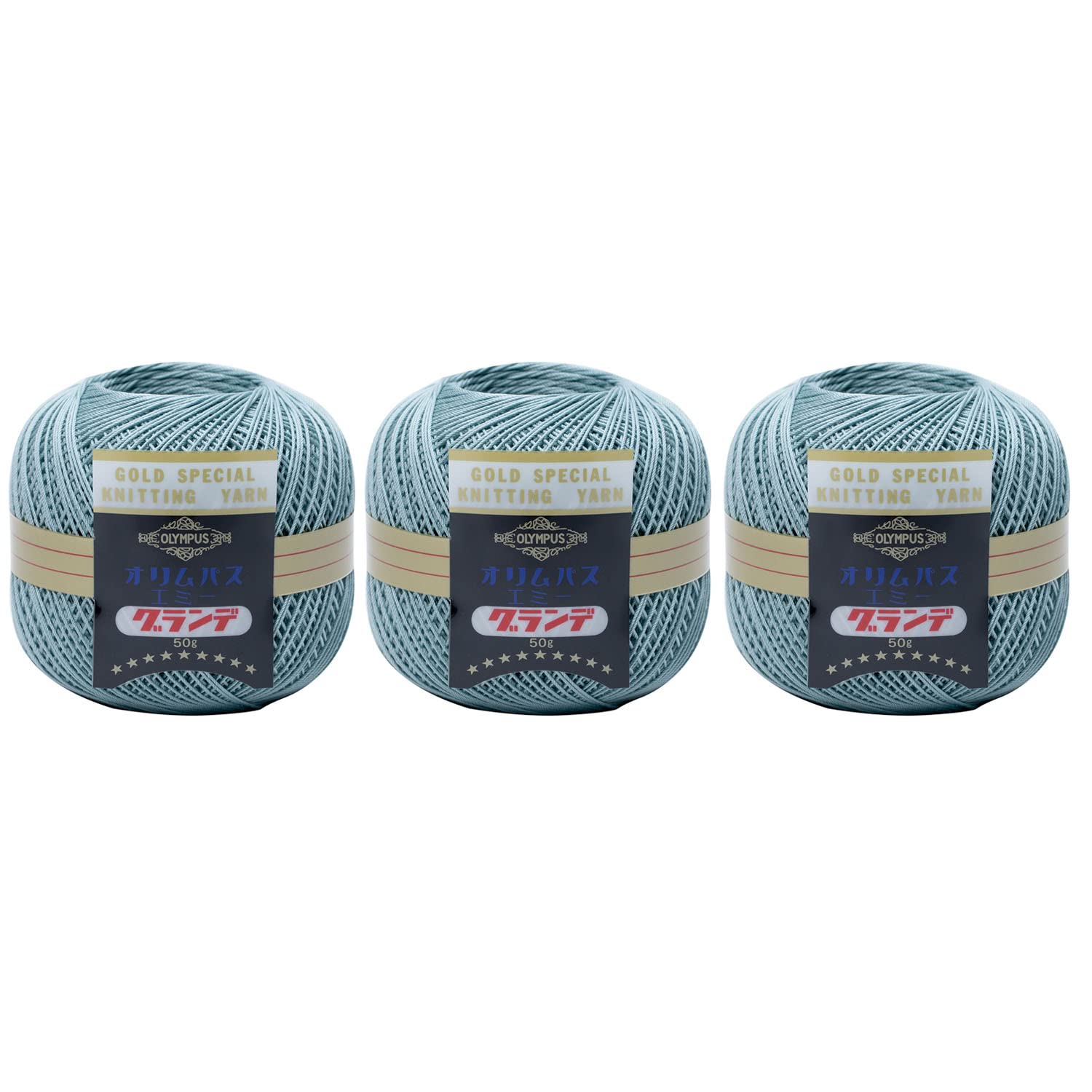 オリムパス エミーグランデレース糸50g ブルーホワイト　18玉 Amazon | オリムパス レース糸 エミーグランデ 50g玉巻 約218m 3