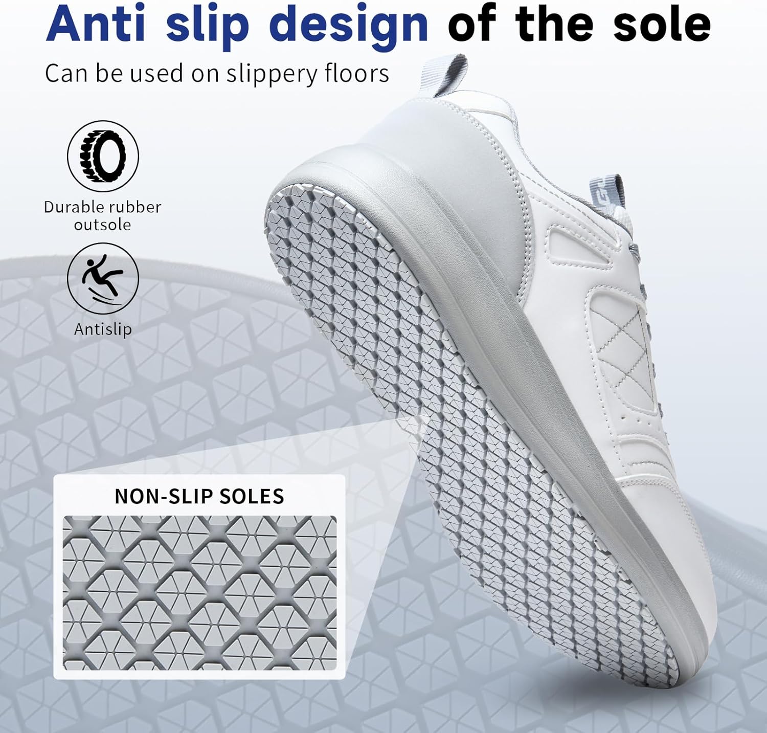 Non Slip Work Shoes for Men Waterproof Chef Shoes Oil Resistant Lightweight Durable Kitchen Restaurant Nursing Work Sneakers - Image 4