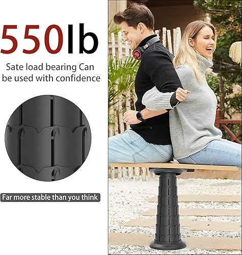Miniatura 6 de ALEVMOOM Taburete plegable retráctil portátil mejorado, taburetes telescópicos de camping con cojín giratorio, taburete plegable para adultos,