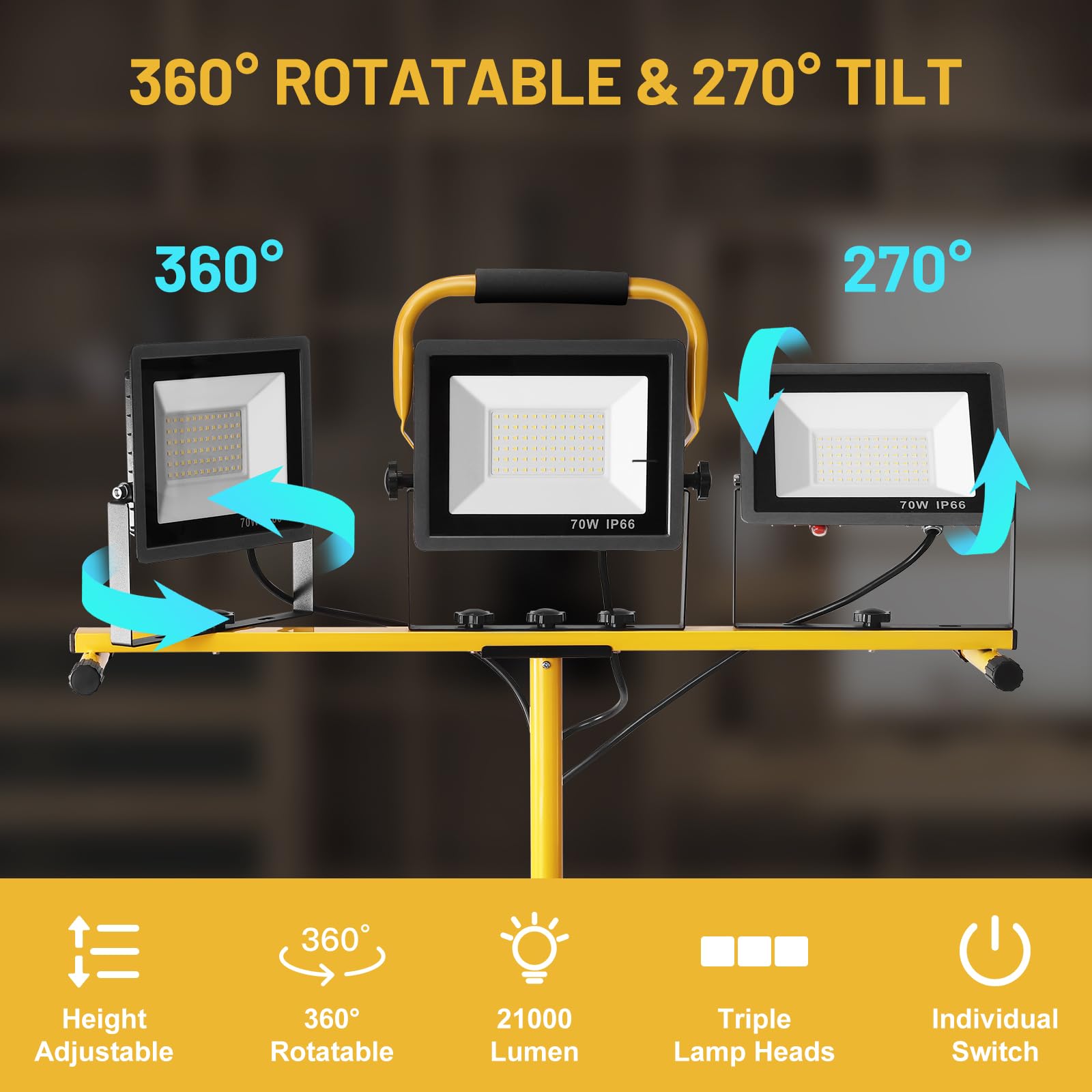 Professionele Bouwlamp Op Statief 400 Watt - Optioneel Met Dubbele