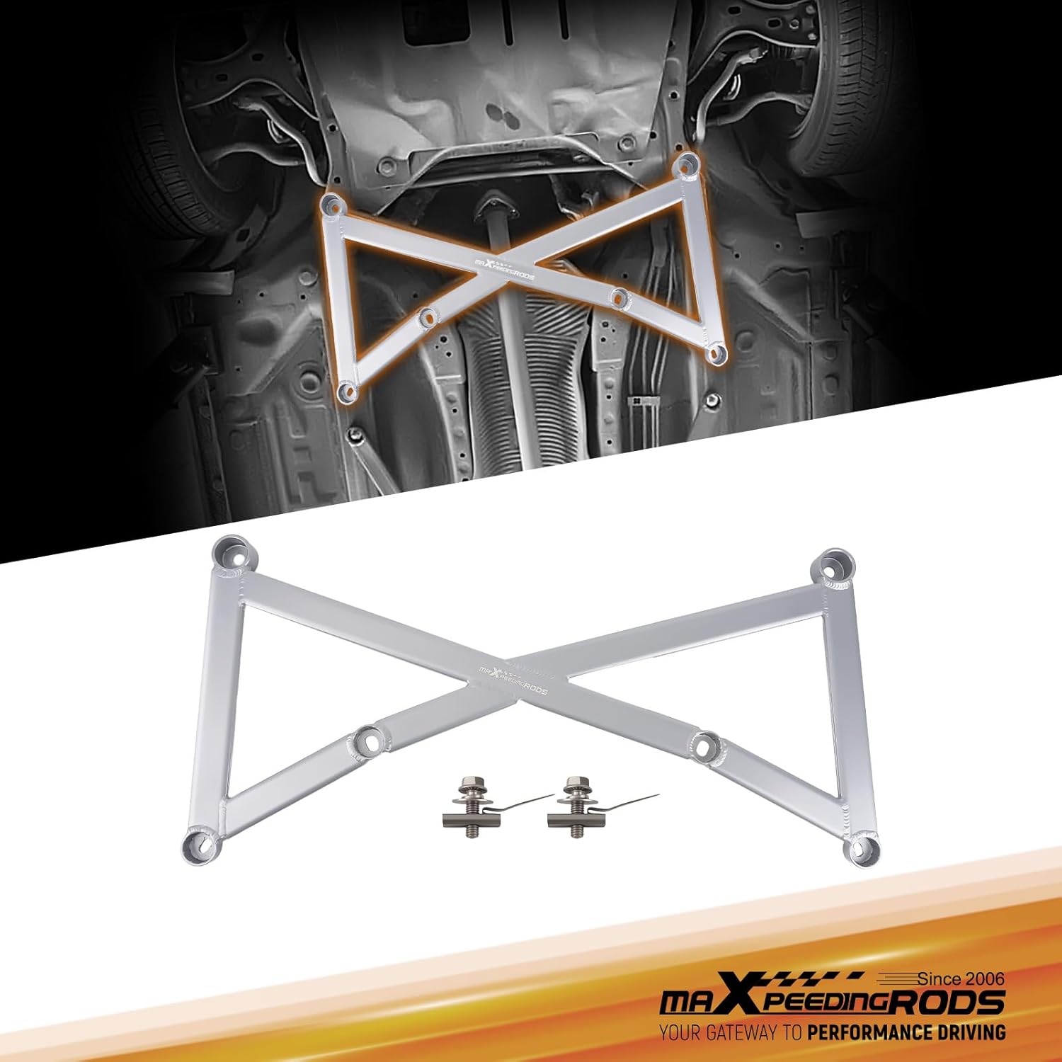 maXpeedingrods Front Lower Brace for Honda Civic 2012-2015, Lower Tie Bar, Chassis Brace