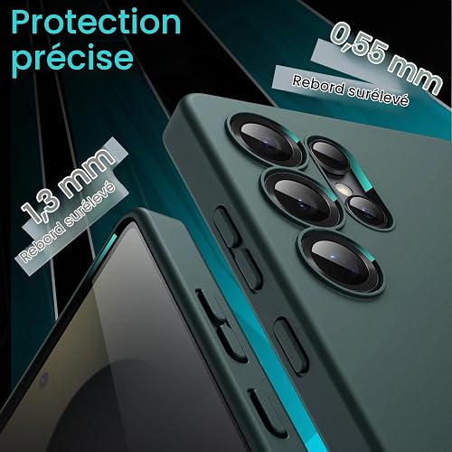 JETech Coque Fine pour Samsung Galaxy S25 Ultra, Vert Nuit - 5