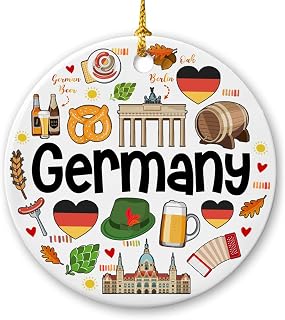 Lotacy Germany Symbols Colorful Christmas Ornament, Home Decor, Gifts and Souvenirs, German Gifts