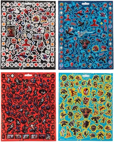Miniatura 6 de Pegatinas de Spiderman de Marvel para niños, juego de 14 hojas de calcomanías de Spiderman, incluye calcomanías hinchadas, más de 1200 calcomanías