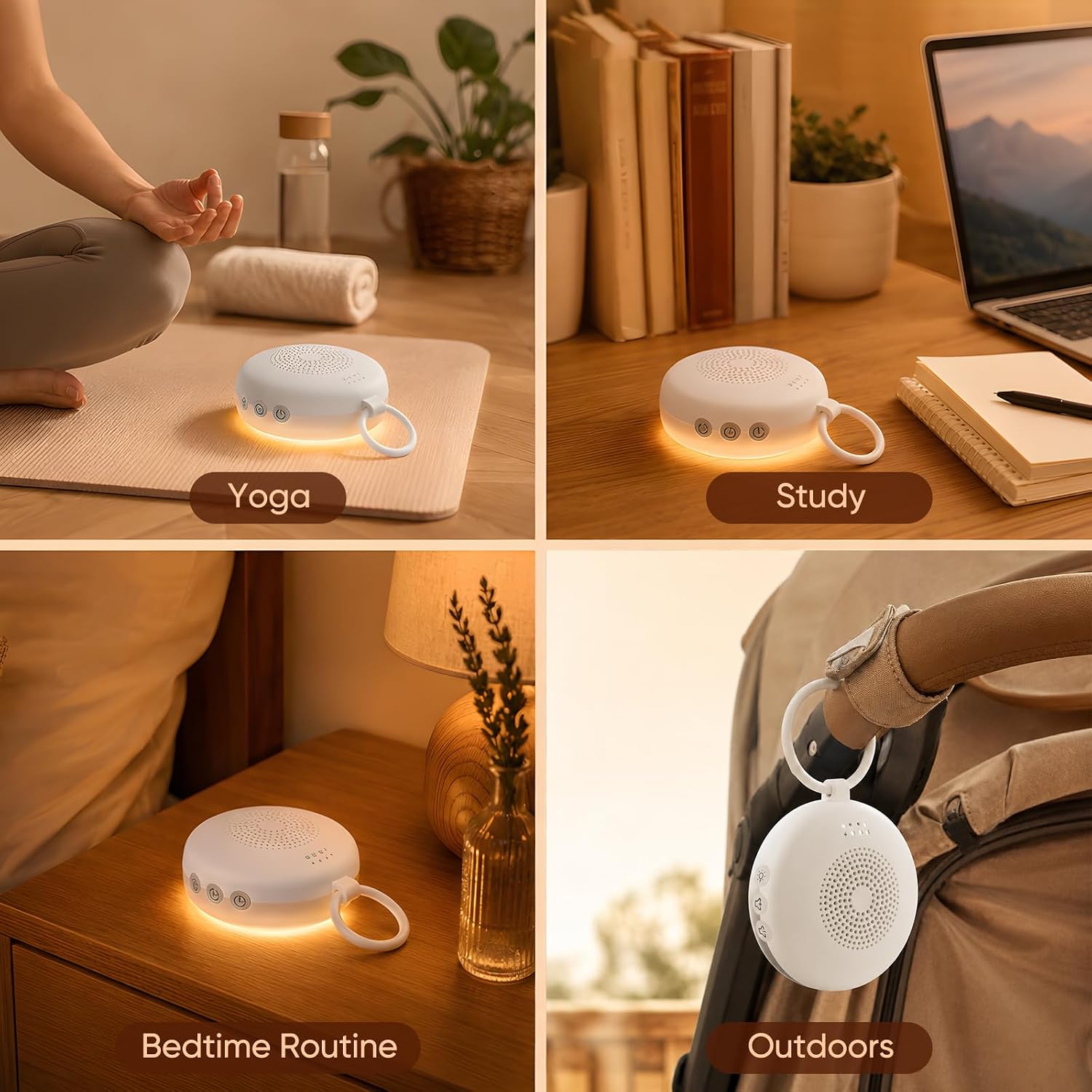 Stillstorm Portable Sound Machine White Noise Machine for Baby, 12 White Nose, 6 Lighting Levels, Timer Function, Sound Therapy for Travel, Home, Registry Gift.
