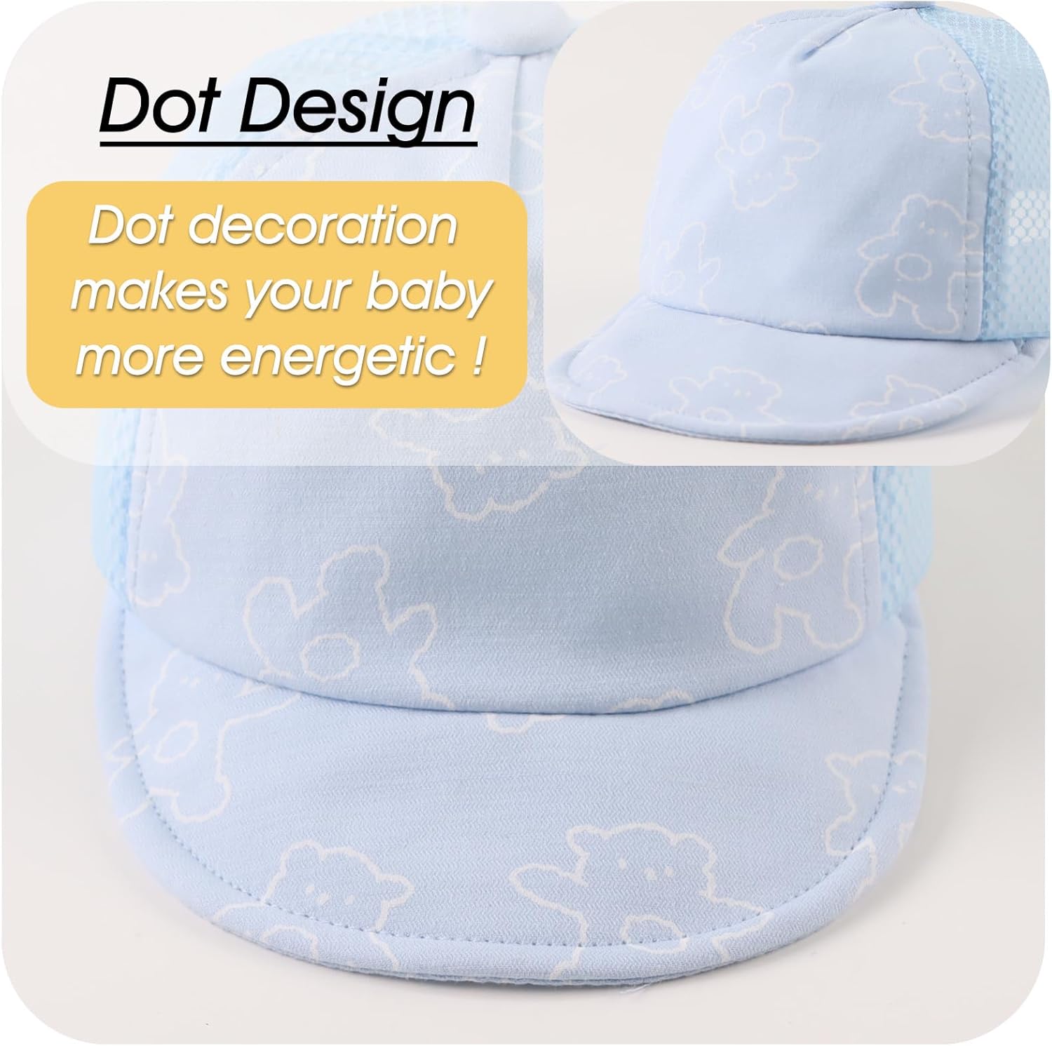 Peecabe Baby Baseball Cap Toddler Infant Boys Girls Sun Hat Breathable Cute Hats for Spring Summer 6M-3T - Image 3