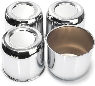 GTownWorks 4Pcs 4.41inch Trailer Wheel Center Caps Fit 4.41" Center Bore Truck Trailer RV SUV Wheels Rims, Carbon Steel Chrome Silver Hub Covers
