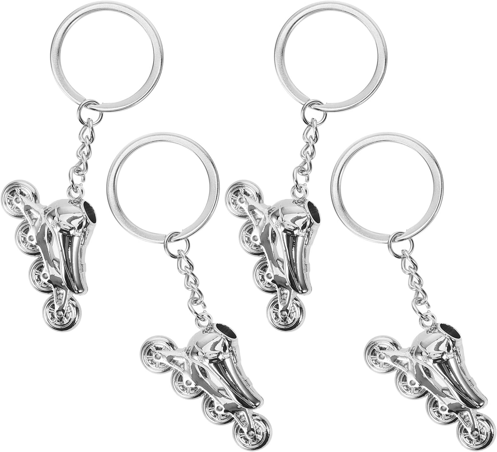Ciieeo 3D Roller Skate Keychains,4pcs Roller Skate Charm Key Ring Handbag Purse Charms Fun Keychain Roller Skate Party Favors Skating Party Supplies