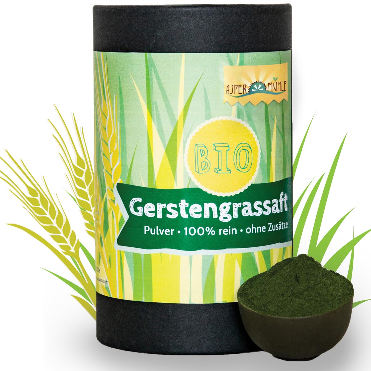 Bio Gerstengrassaftpulver - reines Saftpulver - ohne Zusätze- das Original von der Aspermühle (500g)