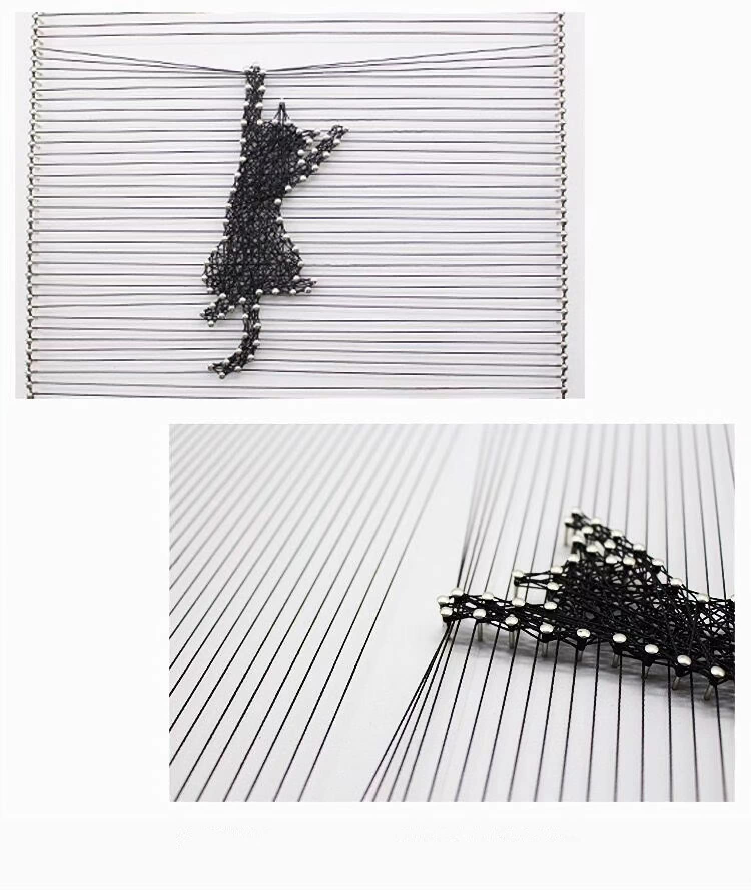 SAJIMEICY DIY String Art Kit -Naughty cat String Art Kit,DIY Craft Wooden Winding Nail Picture for Adults,Teens,Beginner,Kids.