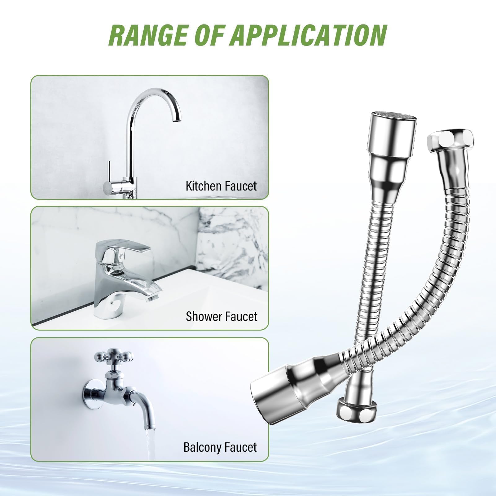 PRETTI Extensor Grifo Cocina, Aireador Extensible Universal con Rotación de 360°, Filtro de Ahorro de Agua Anti-explosiones, 14 cm