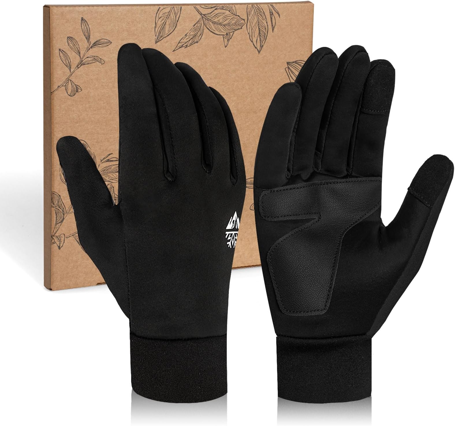 Winter Gloves Men and Women Medium-Thick, Gloves for Cold Weather with Thermal Plush, Touchscreen Running Glove Adjustable Zippered Wrist for Walking The Dog Hiking Camping Cycling Work