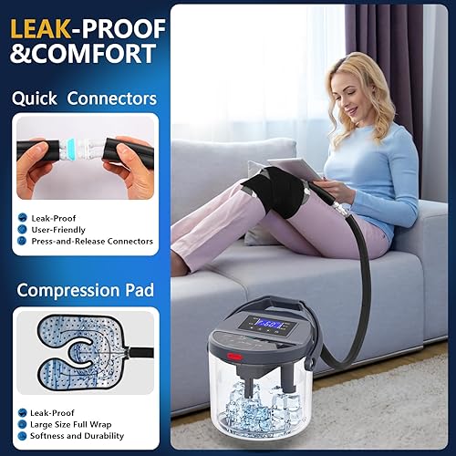 Miniatura 5 de Máquina de terapia de frío con temporizador programable, máquina de hielo para rodilla después de cirugía, equipo de recuperación de reemplazo de