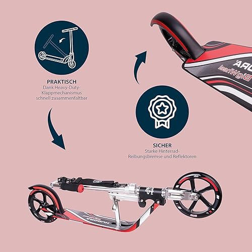 Miniatura 4 de HUDORA BigWheel 209 Kick Scooter, el original con tecnología RX Pro, scooter plegable de ciudad