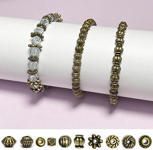 Miniatura 6 de SG02 - Juego de cuentas de bronce espaciador de cuentas, surtido de abalorios de joyería, accesorios de bricolaje para pulseras, collares,