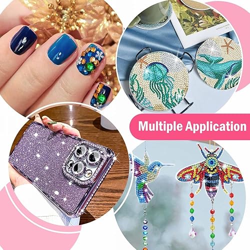 Miniatura 6 de Sttargxing Juego de 27 bolígrafos de pintura de diamantes, 12 puntas de acero inoxidable con 12 arcillas, puntas multiposicionadoras, accesorios de