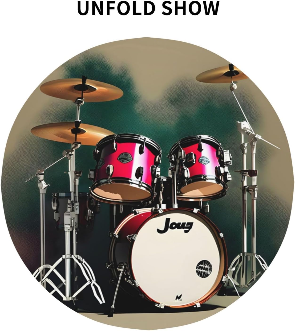 Jazz Drum Print Wrinkle Free Dining Table Cover for Birthday Party Farmhouse Tablecloths Up to 60 x 60 Inches