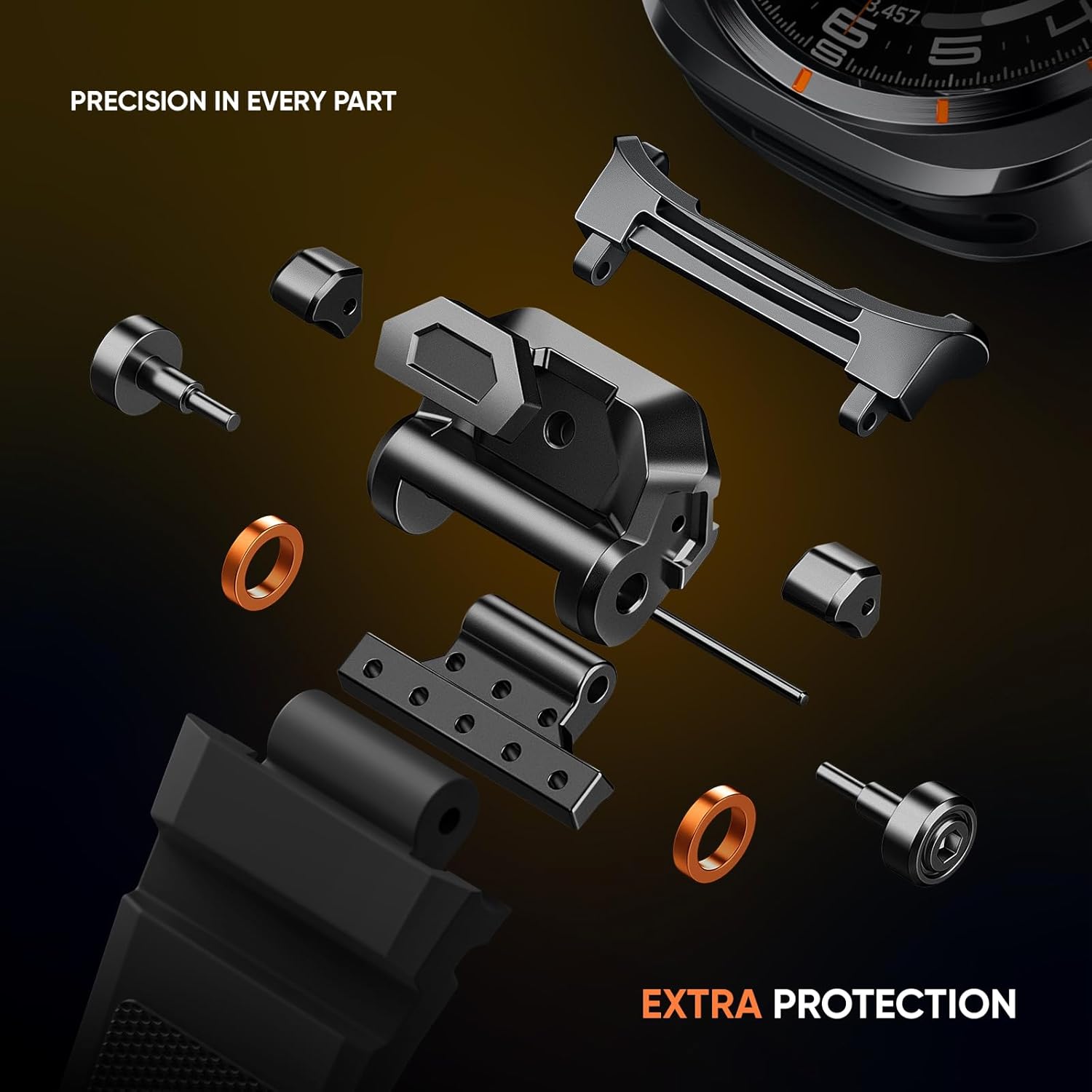 Suitisbest Sport Band Compatible with Galaxy Watch Ultra Bands 47mm (2025/2024), Samsung Ultra Watch Band for Men Women - Soft Silicone Samsung Watch Ultra Strap with Durable Stainless Steel Connector