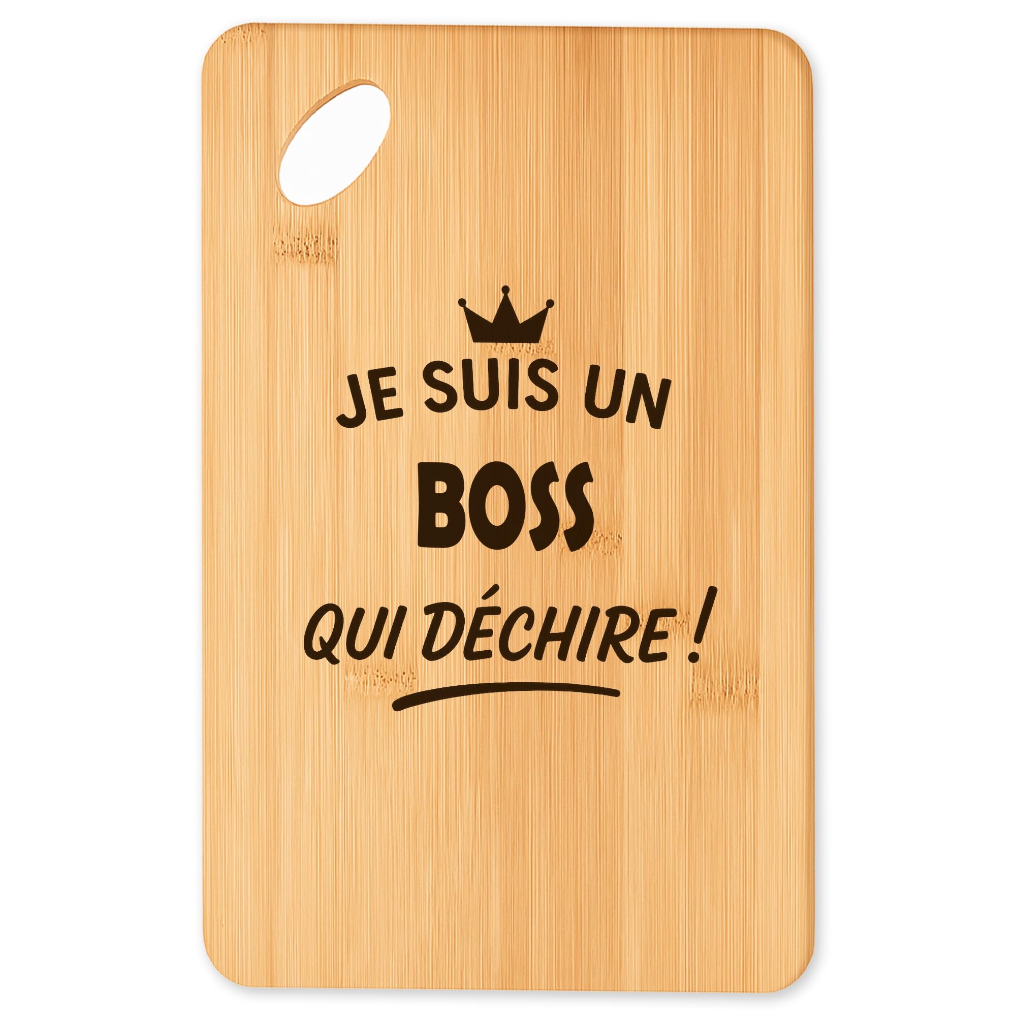 Planche à découper Boss originale en bambou, l'idée cadeau idéale pour les passionnés de cuisine
