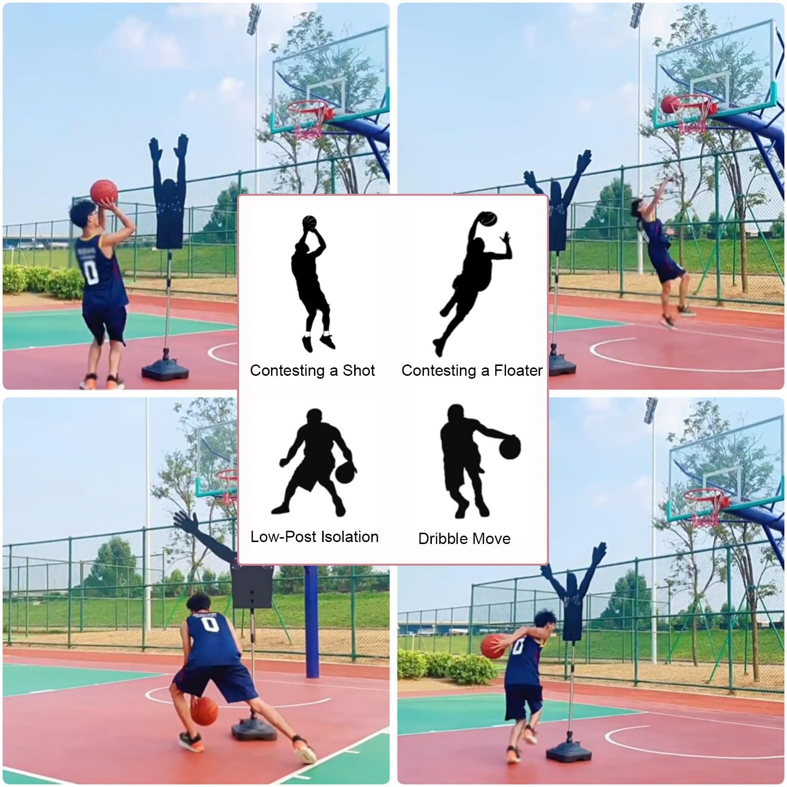 Manichino da Basket Robusto per Allenamento di Difesa, Regolabile in Altezza, per Il Controllo della Palla e Il palleggio, con Base a riempimento d'Acqua. Ideale per Esercizi
