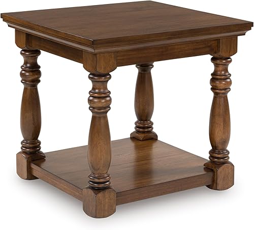 Miniatura 10 de Signature Design by Ashley Havalance Farmhouse - Mesa auxiliar rectangular, estante de suelo, madera, 26 pulgadas de ancho x 24.13 pulgadas de